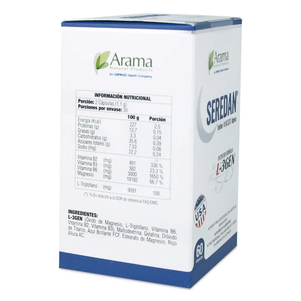 Seredan 3 L Triptófano Vitamina B x 60 Cápsulas