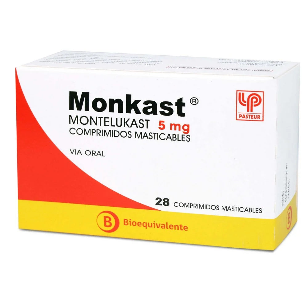 Monkast Montelukast 5 MG x 28 Comprimidos Masticables