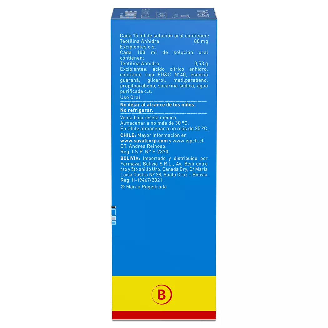 Elixine Teofilina Anhidra Solución Oral 250 ML