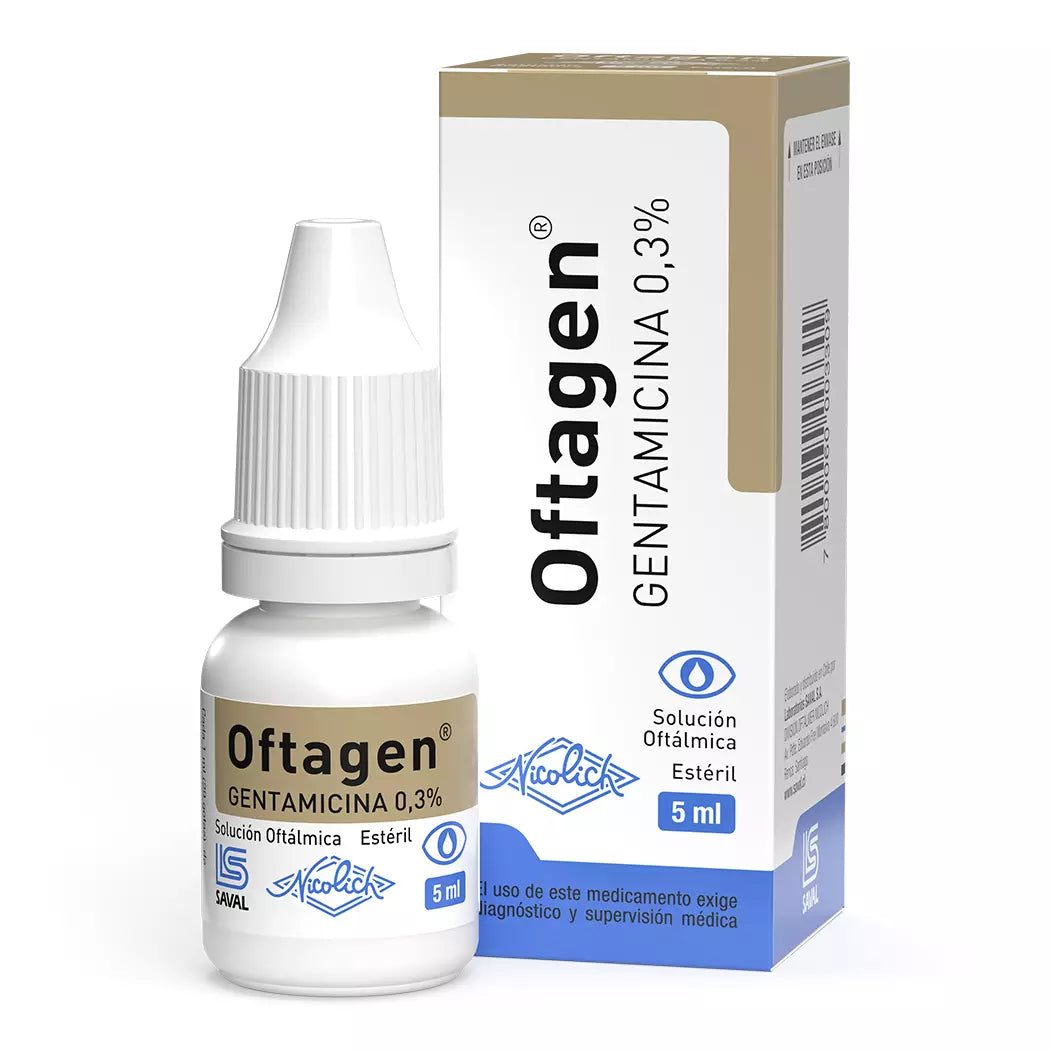 Oftagen Solución Oftálmica Gentamicina 0.3% Gotas x 5 ML