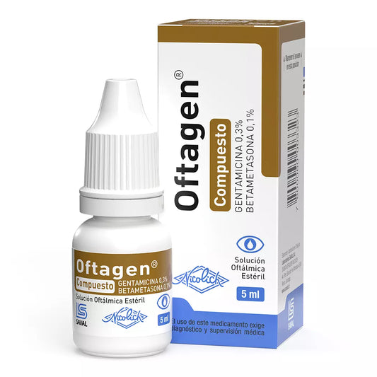 Oftagen Compuesto Gentamicina 0.3% / Betametasona 0.1% 5 ML