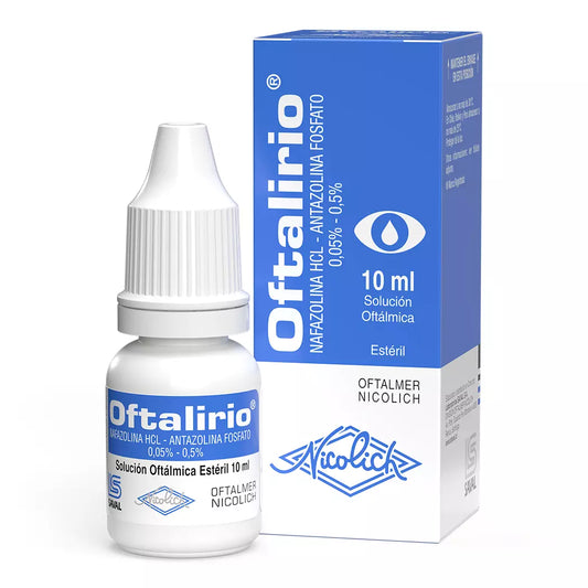 Oftalirio Nafazolina HCL - Antazolina Fosfato 0.05% - 0.5% x 10 ML