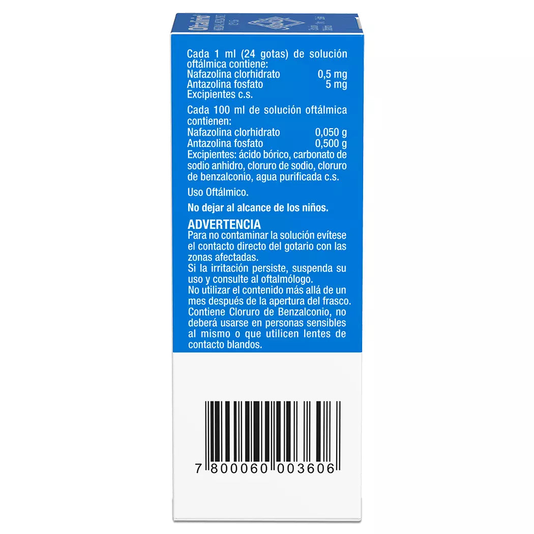 Oftalirio Nafazolina HCL - Antazolina Fosfato 0.05% - 0.5% x 10 ML