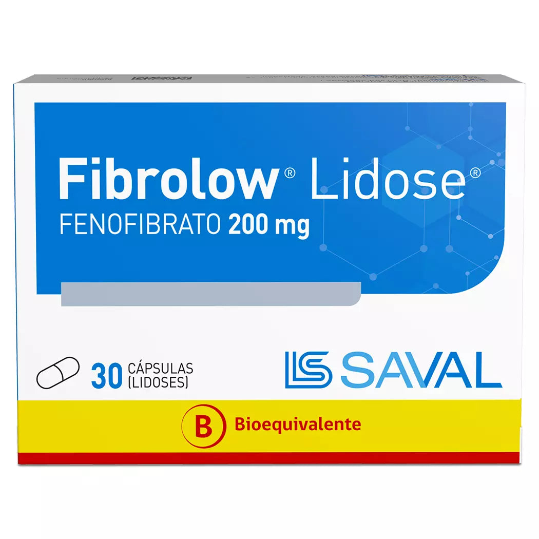 Fibrolow Lidose Fenofibrato 200 MG x 30 Comprimidos