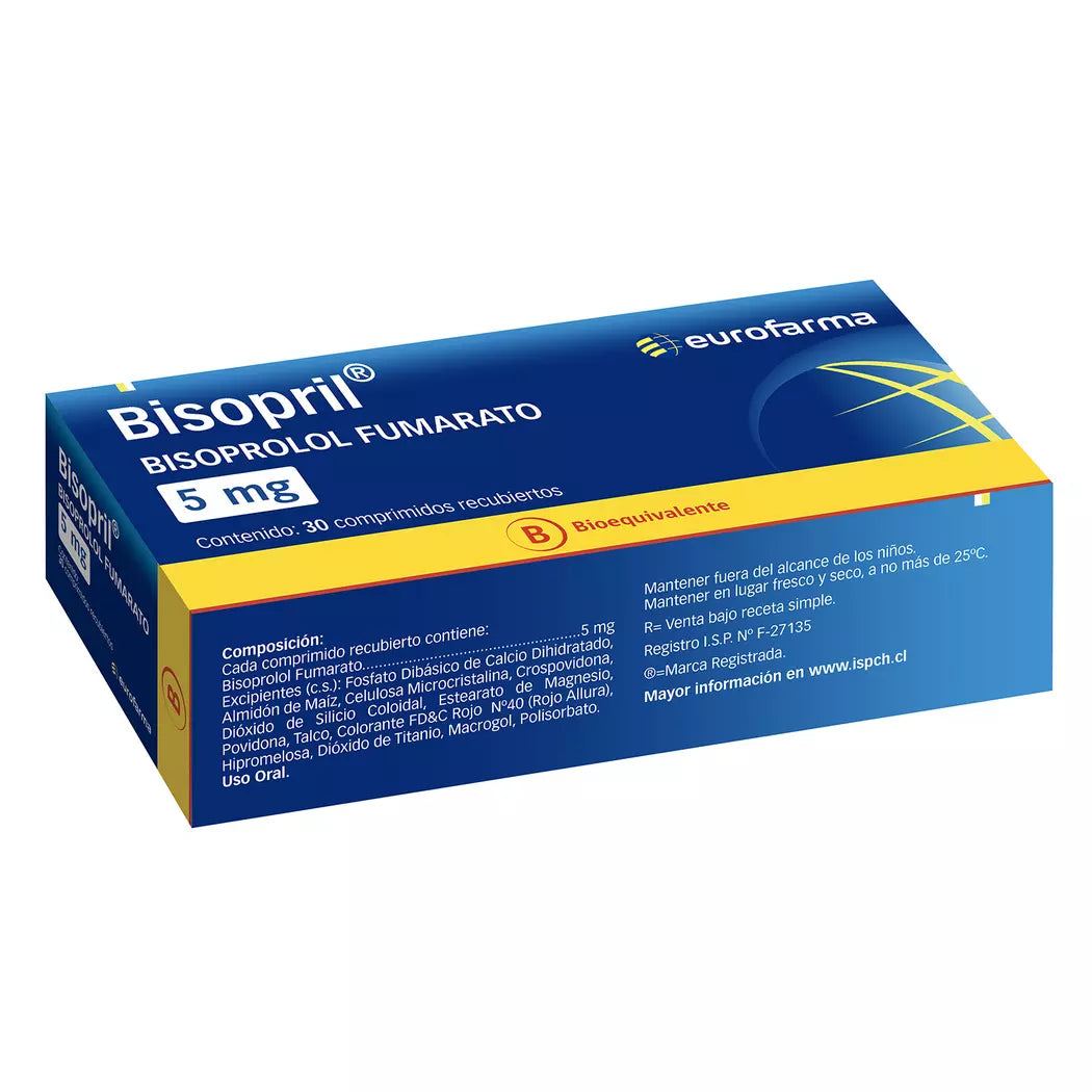 Bisopril Bisoprolol Fumarato 5 MG x 30 Comprimidos