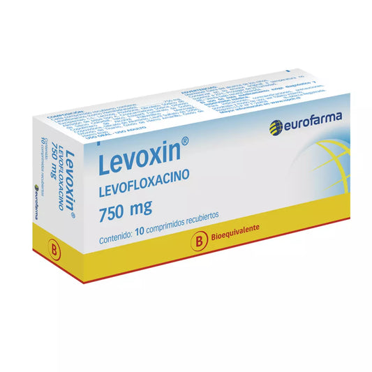 Levoxin Levofloxacino 750 MG x 10 Comprimidos Euro