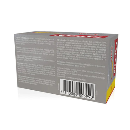 Tapsin 1000 SC Paracetamol 1 G x 20 Comprimidos