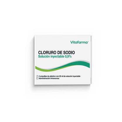 Suero Fisiológico Cloruro de Sodio 0,9% 20 ml 4 Ampollas Vitafarma
