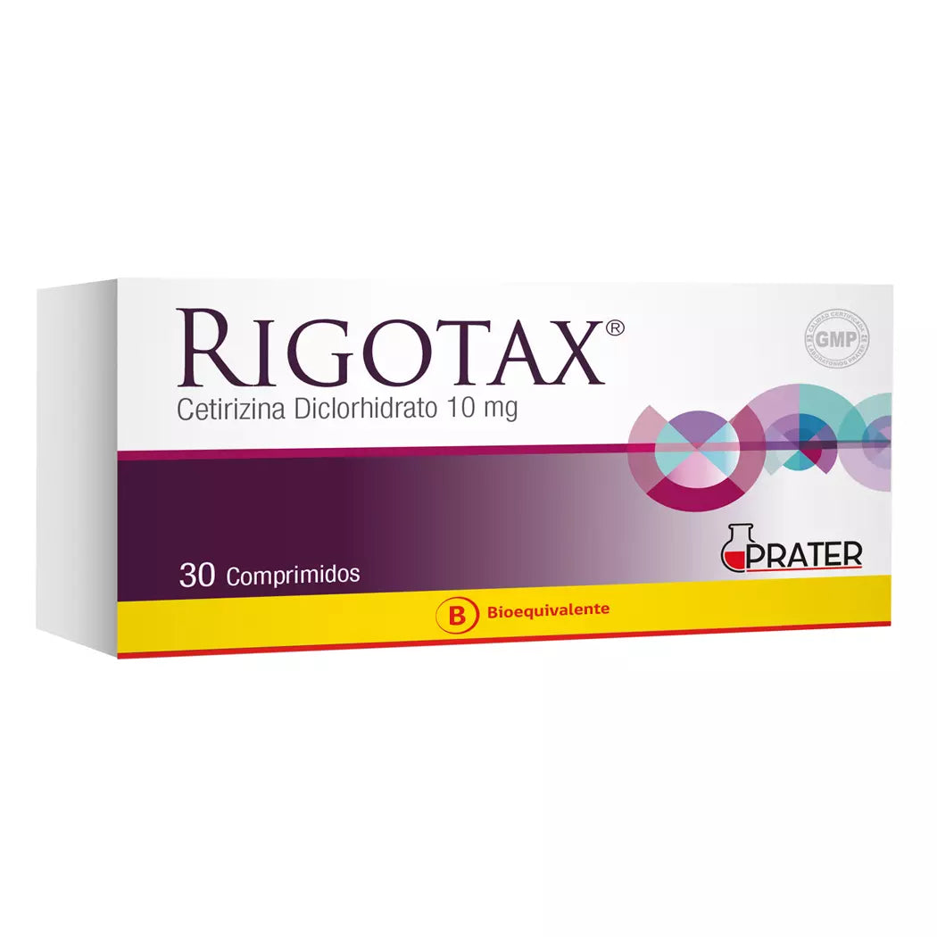 Rigotax 10 MG Cetirizina x 30 Comprimidos