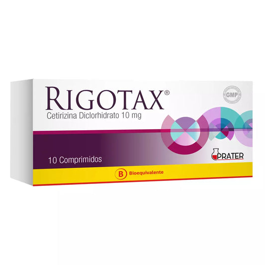 Rigotax Cetirizina Diclorhidrato 10 MG x 10 Comprimidos