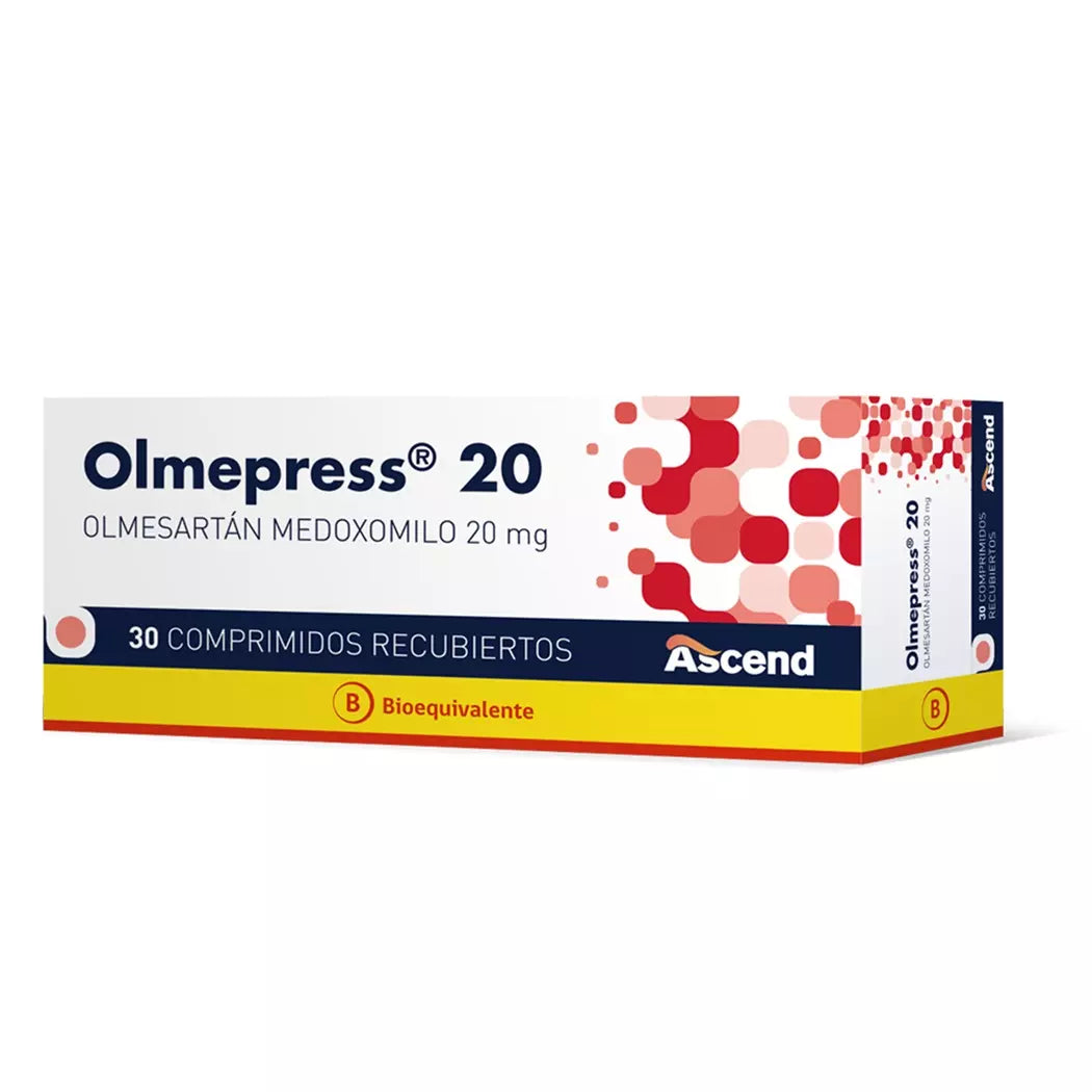 Olmepress 20 MG Olmesartan x 30 Comprimidos Recubiertos