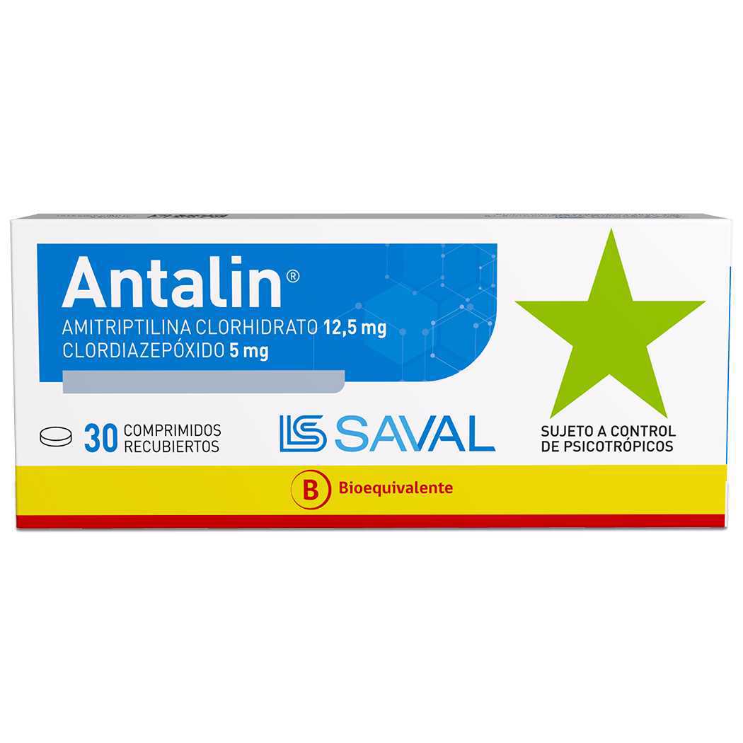 Antalin Amitriptilina 12.5 MG / Clordiazepoxido 5 MG 30 Comprimidos