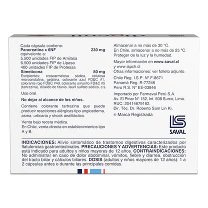 Digenil Pancreatina 230 mg x 10 Cápsulas