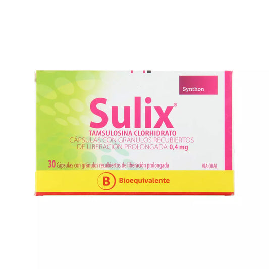 Sulix Tamsulosina 0.4 MG x 30 Cápsulas
