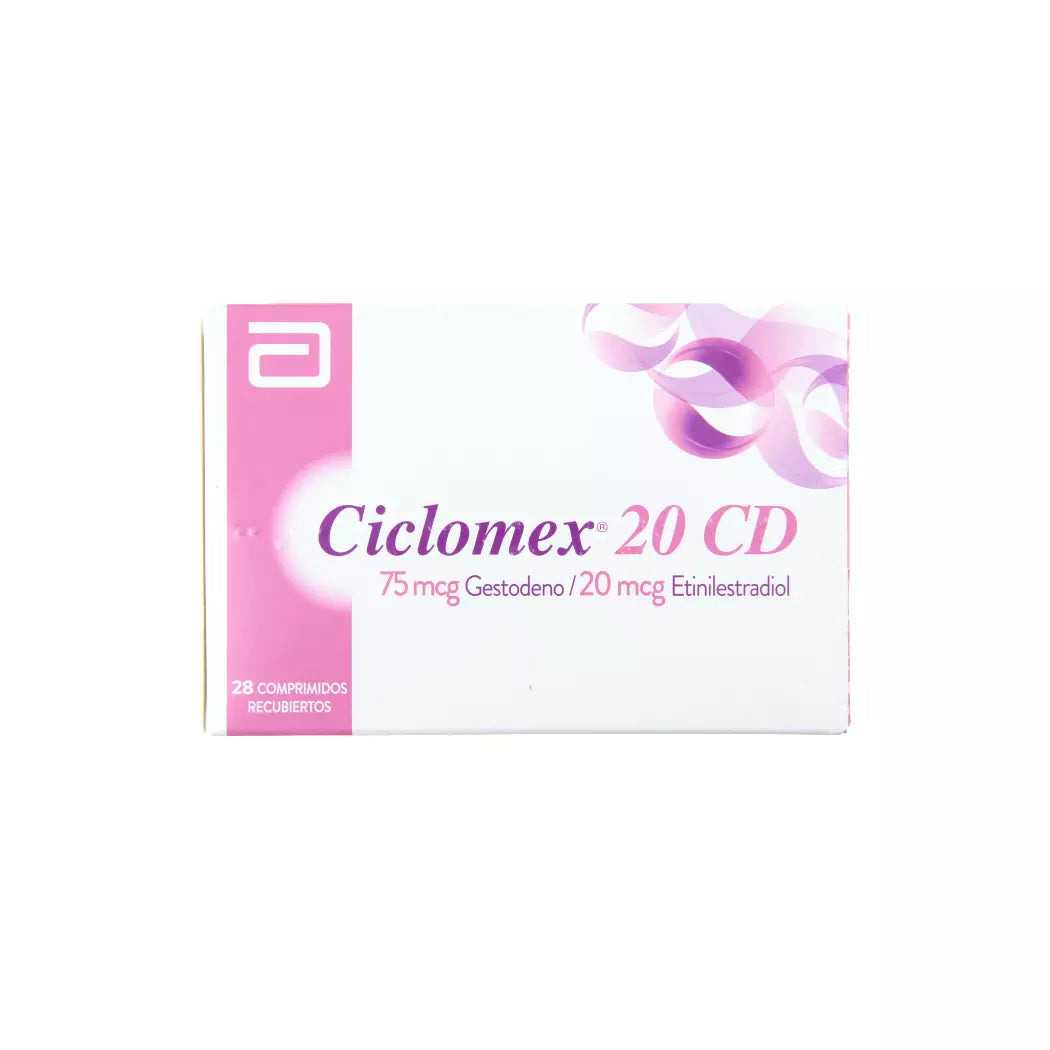 Ciclomex 20 CD Gestodeno 75 MCG / Etinilestradiol 20 MCG 28 Comprimidos