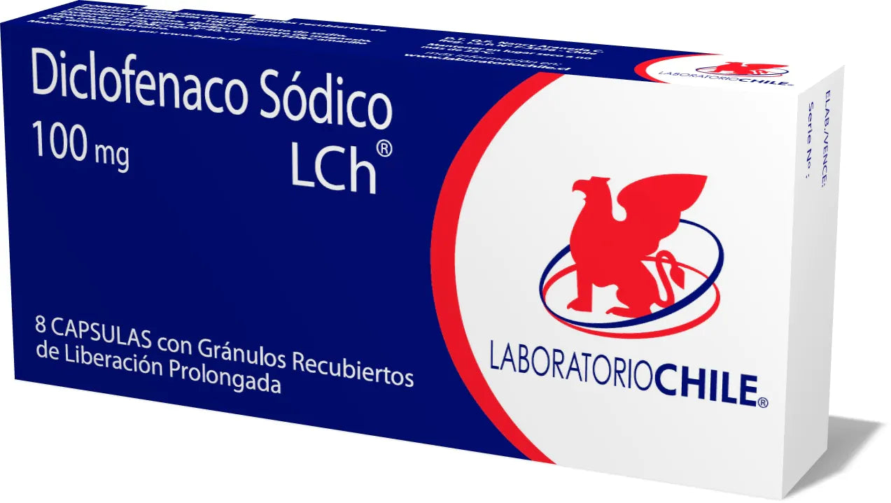 Diclofenaco Sódico 100 MG x 8 Cápsulas Chile