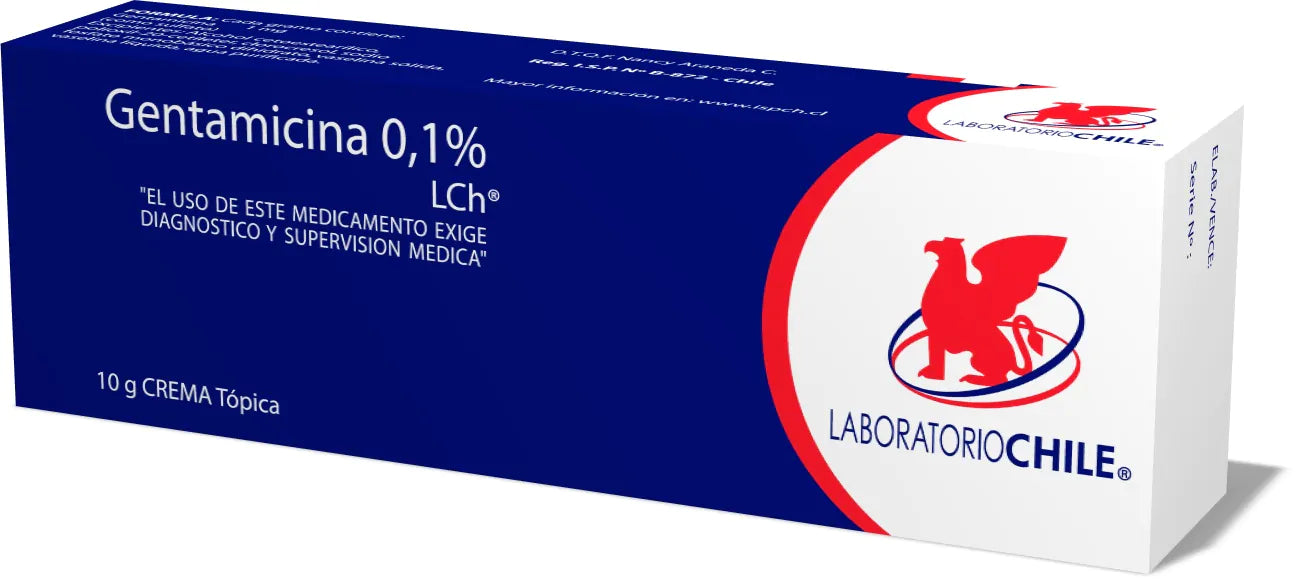 Gentamicina 0.1% Crema Tópica 10 G