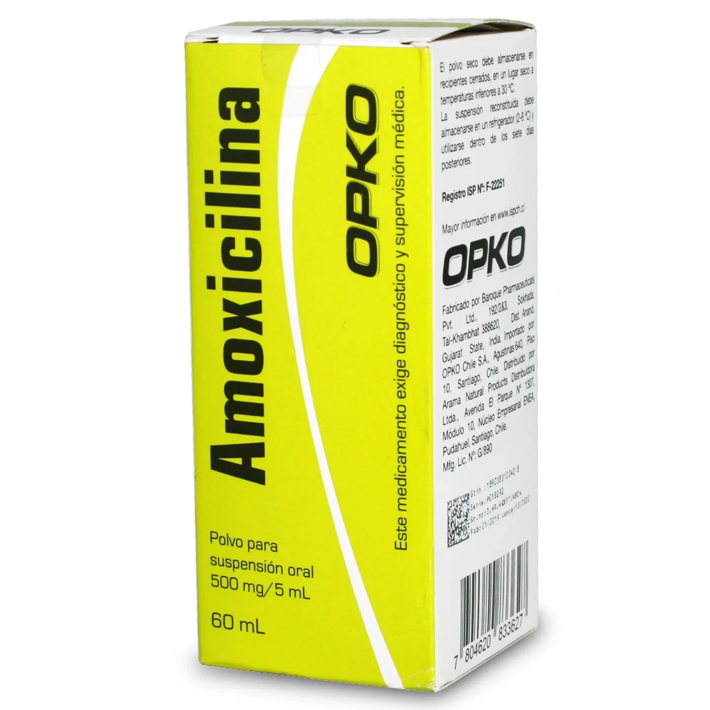 Amoxicilina 500 MG / 5 ML x 60 ML Opko