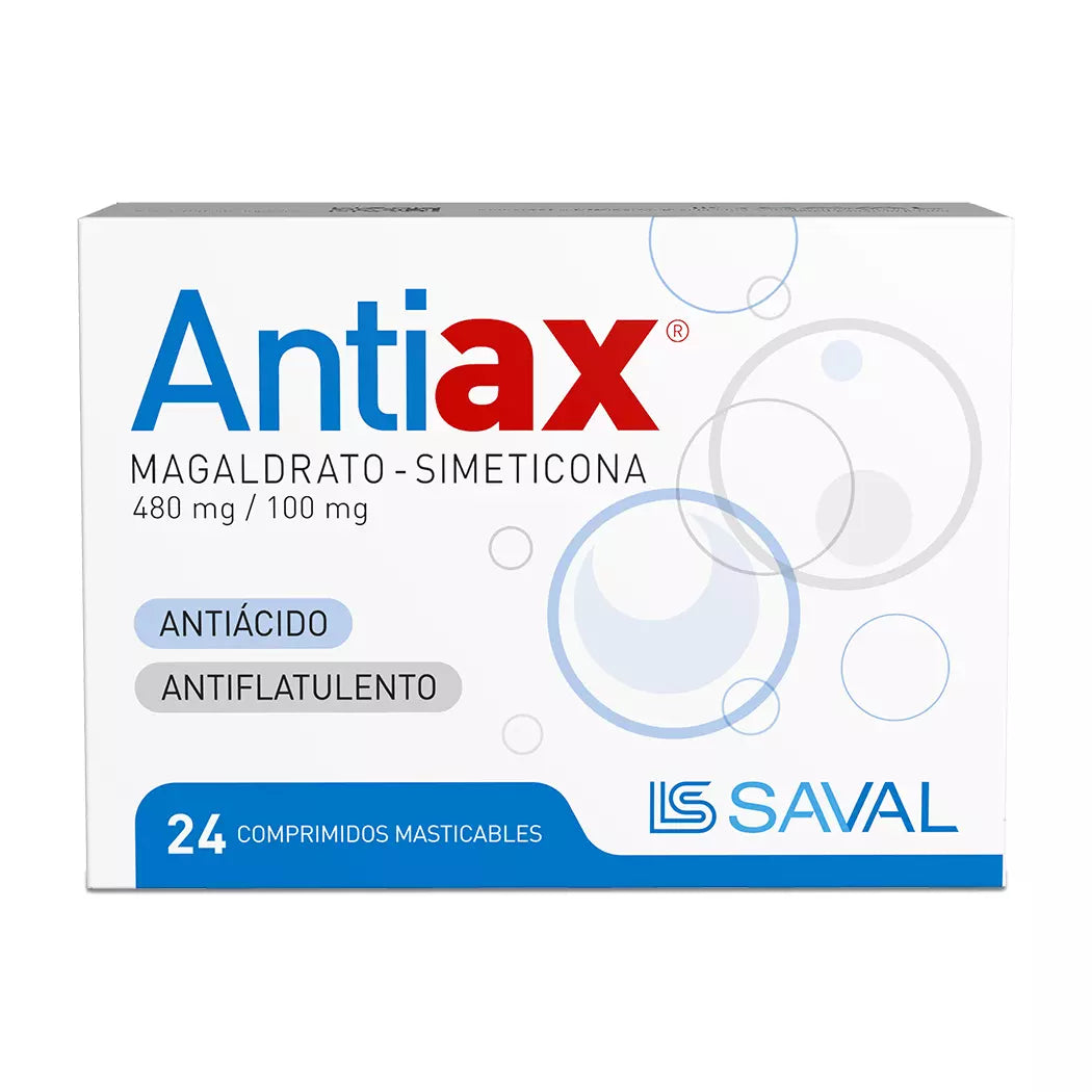 Antiax Magaldrato / Simeticona 480 / 100 x 24 Comprimidos