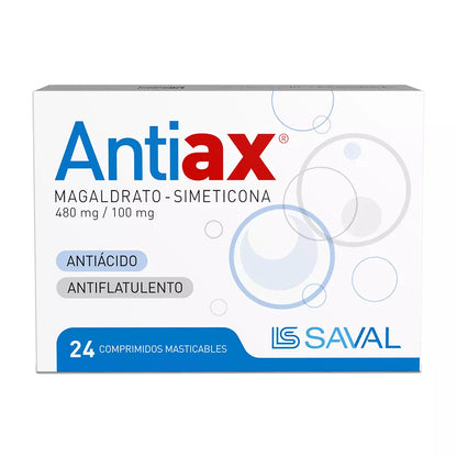 Antiax Magaldrato / Simeticona 480 / 100 x 24 Comprimidos