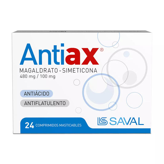 Antiax Magaldrato / Simeticona 480 / 100 x 24 Comprimidos