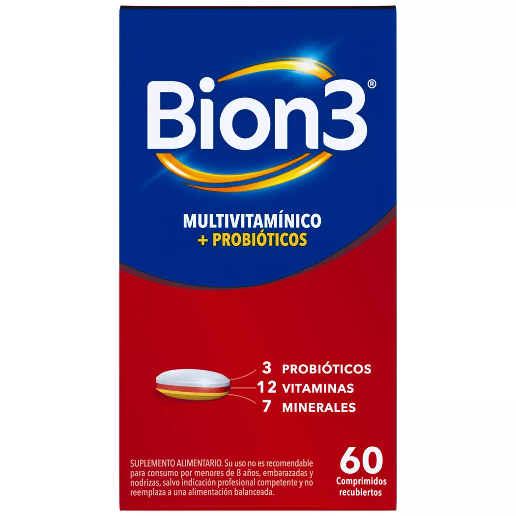 Bion 3 Multivitamínico con Probióticos x 60 Comprimidos