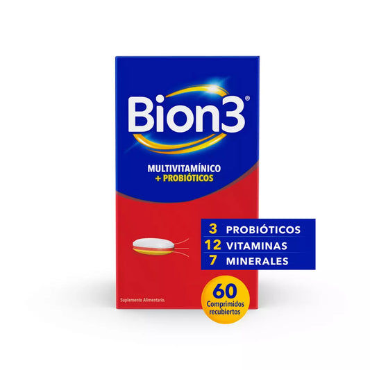 Bion 3 Multivitamínico con Probióticos x 60 Comprimidos