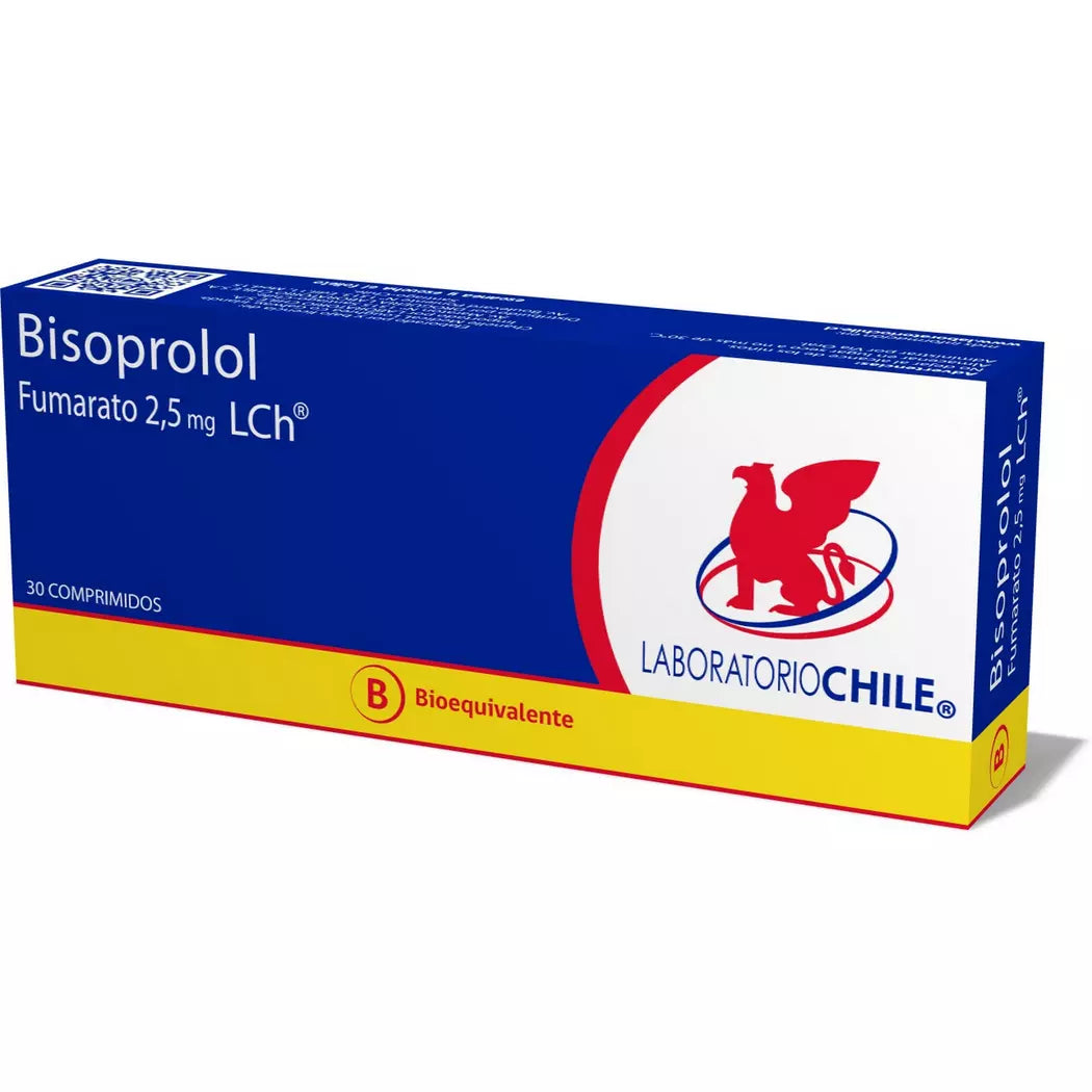 Bisoprolol Fumarato 2.5 MG x 30 Comprimidos Lab Chile