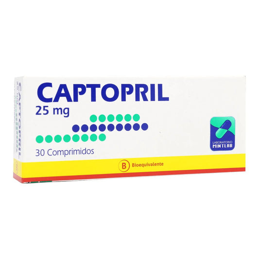 Captopril 25 MG x 30 Comprimidos Mintlab