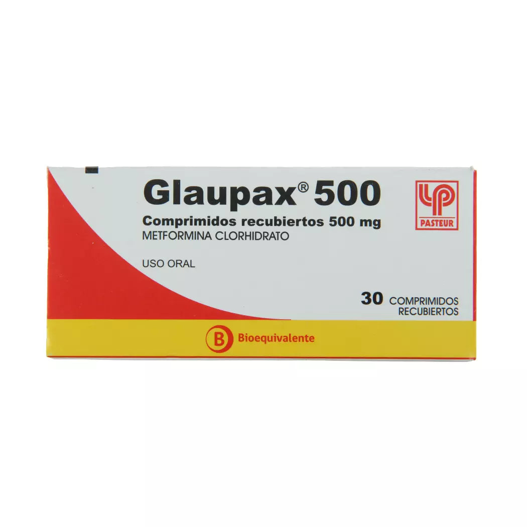 Glaupax Metformina Clorhidrato 500 MG x 30 Comprimidos Recubiertos