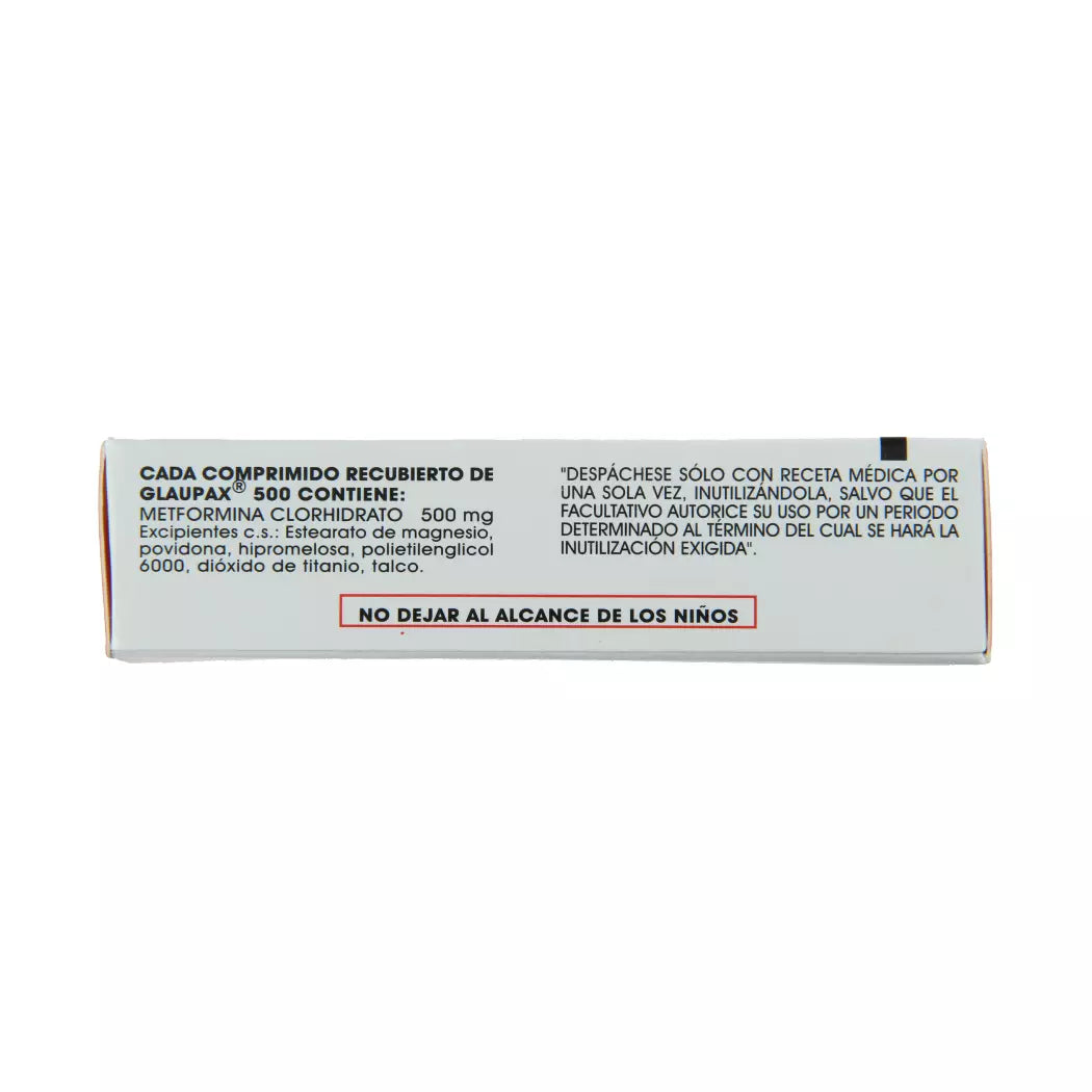 Glaupax Metformina Clorhidrato 500 MG x 30 Comprimidos Recubiertos
