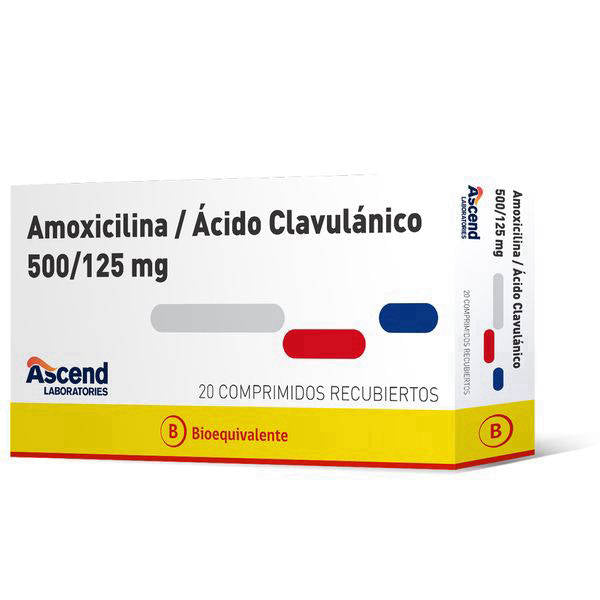 Amoxicilina 500 MG + Ácido Clavulánico 125 MG 20 Comprimidos Ascend